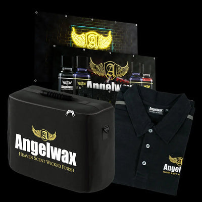 angelwax merchandise hoodies t-shirts polos and carry on bags